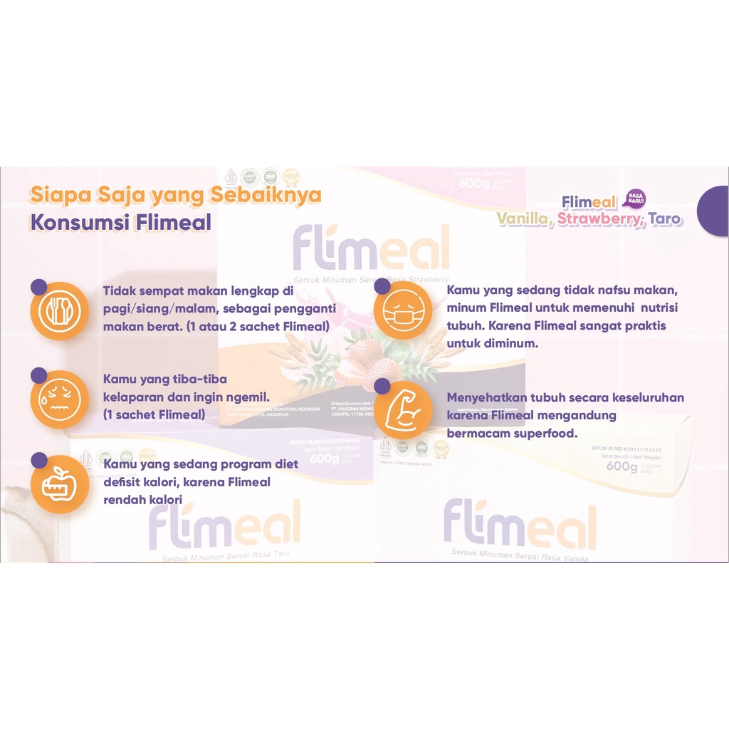 [BPOM] FLIMEAL BY FLIMTY ORIGINAL 1 BOX ISI 12 SACHET MINUMAN PENGGANTI MAKAN