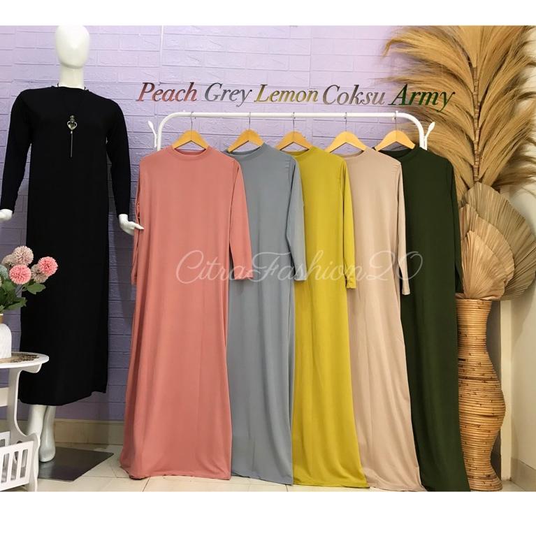 SPECIAL PRICE GAMIS MANSET LENGAN PANJANG | GAMIS MANSET DALAMAN JERSEY PREMIUM