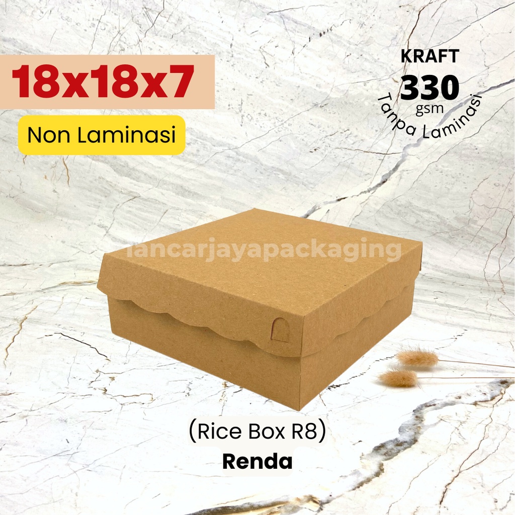 Jual Kotak Nasi Catering Rice Box R8 Dus Kue Snack Kraft Coklat Renda ...