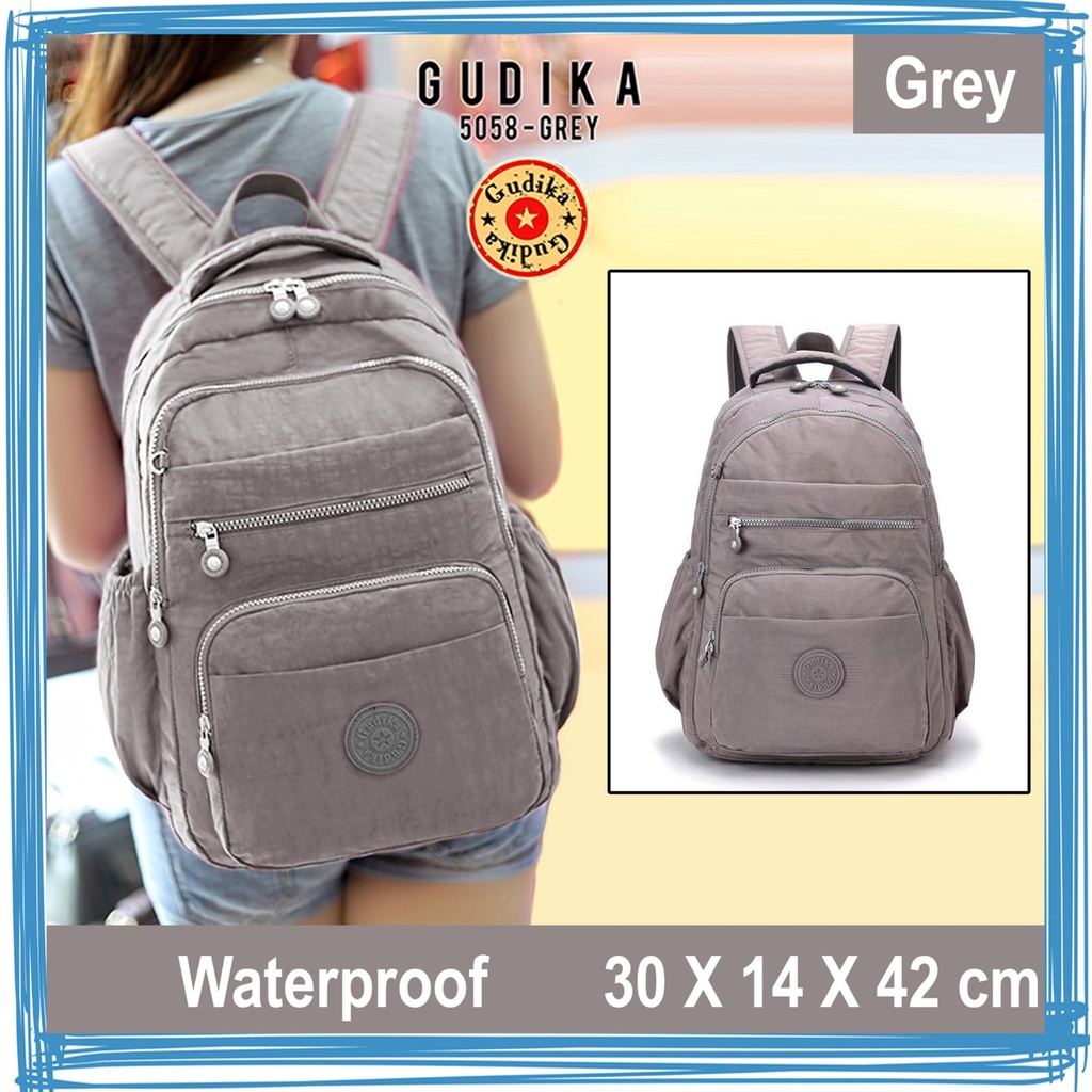 Ransel Gudika 5058 - Tas Ransel Laptop Besar Backpack Laptop Waterproof Sekolah Anti Air Korean Style Kekinian Terlaris - Tas Wanita Import Terbaru