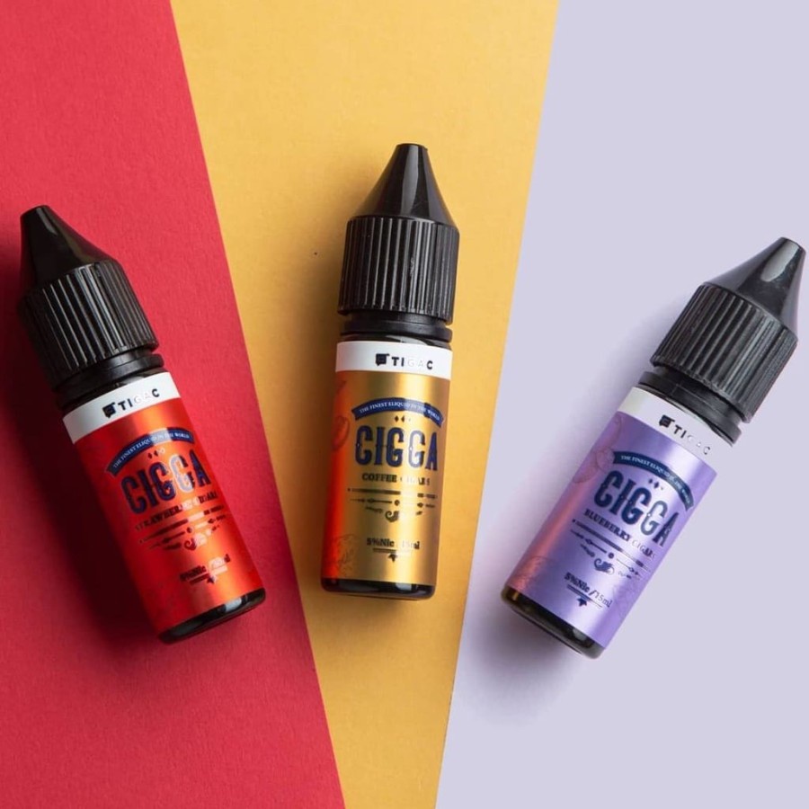 Liquid Saltnic Cigga 15ml | Cigga Series 15ml by Tigac | Cigga Blueberry | Cigga Strawberry | Cigga Coffee | Liquid Saltnic Murah