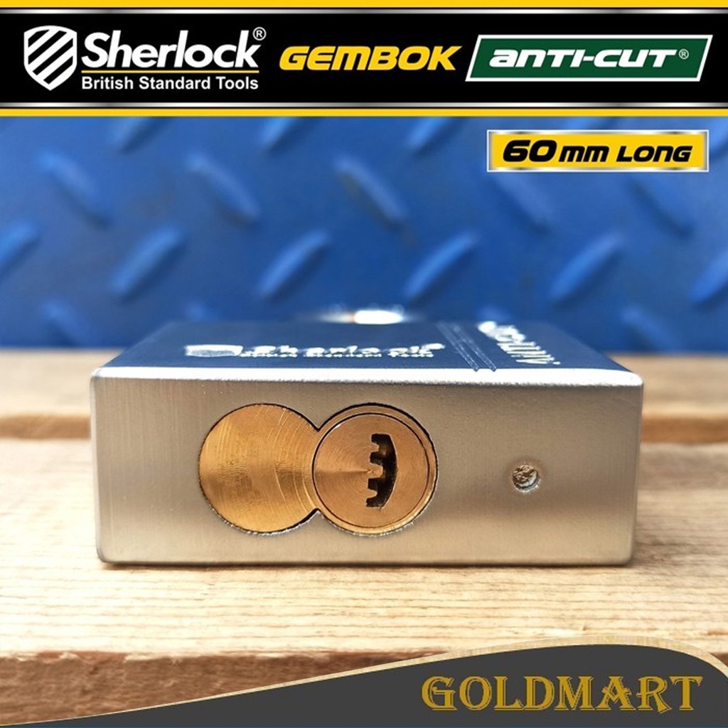 Gembok Original Sherlock Tools Anti Cut 60 mm Panjang Anti Maling