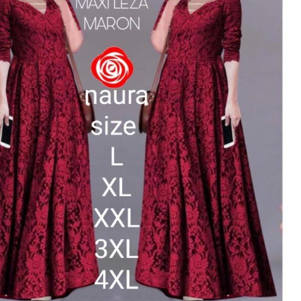 ♞ Maxi leza / Ada size super jumbo (Size L,XL,XXL,3XL,4XL)Baju gamis brokat Tulang Gliter Import / b