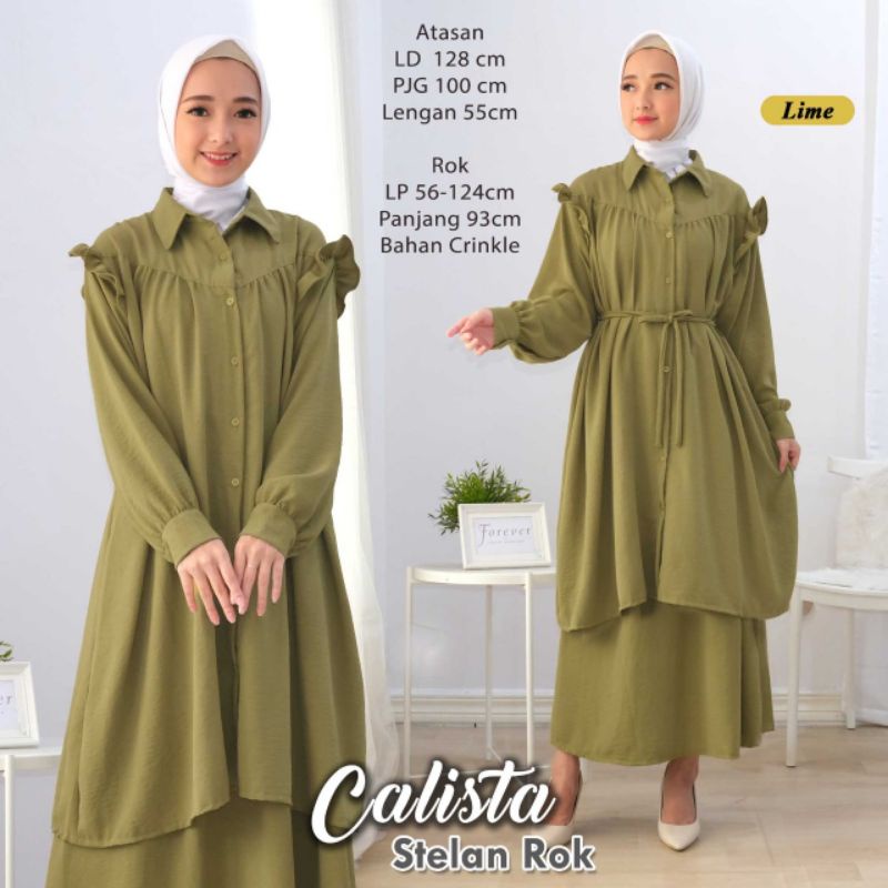 Calista Setelan Rok  ( Atasan + Rok ) setelan wanita muslimah setelan rok polos Baju muslimah Baju l