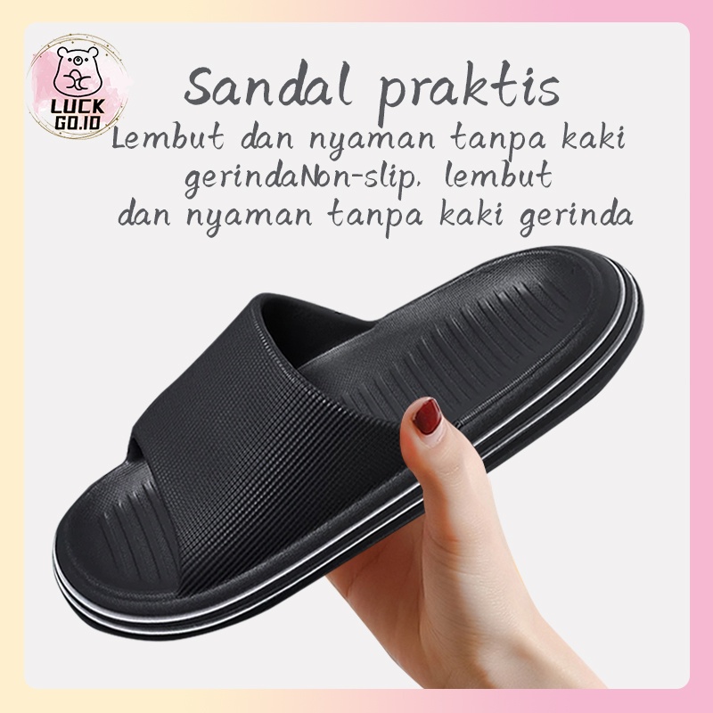 Sandal Selop Sandal Wanita Sandal Rumah Jelly Import Anti Slip Elastic Empuk EVA Nyaman Empuk Sandal Pasangan Kamar Mandi Tebal Nyaman Empuk