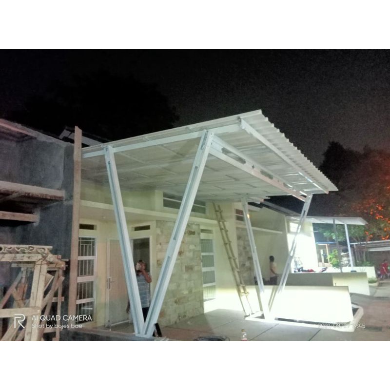 Kanopi baja ringan atap alderon RS tiang double