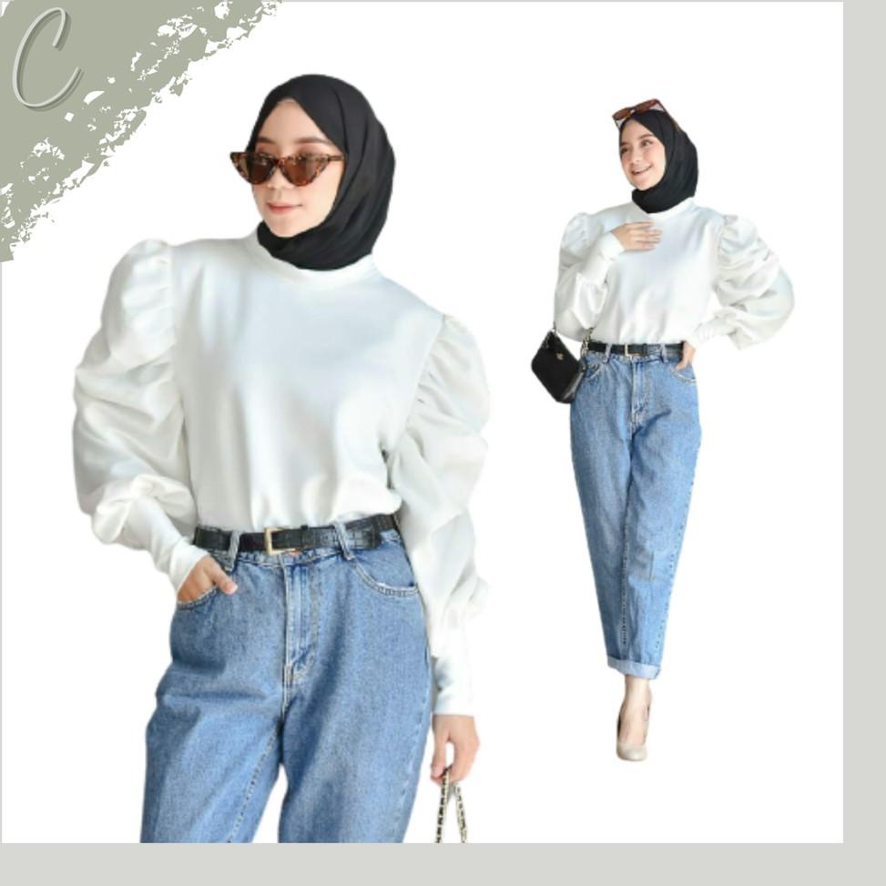 TERBARU Atasan Wanita Terbaru Melva Blouse, Blouse Wanita Lengan Balon, Bluse Inner Kekinian Termura