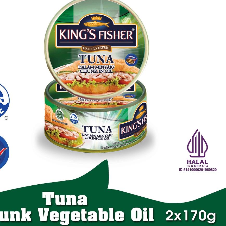 

➳ King's Fisher Paket 2 pcs Tuna dalam Minyak Nabati Tuna in Oil Daging Makanan Kaleng 170 gr ❆