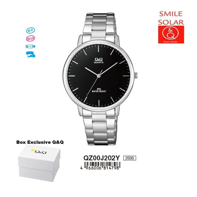 Jam Tangan Pria Casual Business Rantai Stainless Steel Analog Original Q&amp;Q QnQ QQ QZ00 QZ00J Series