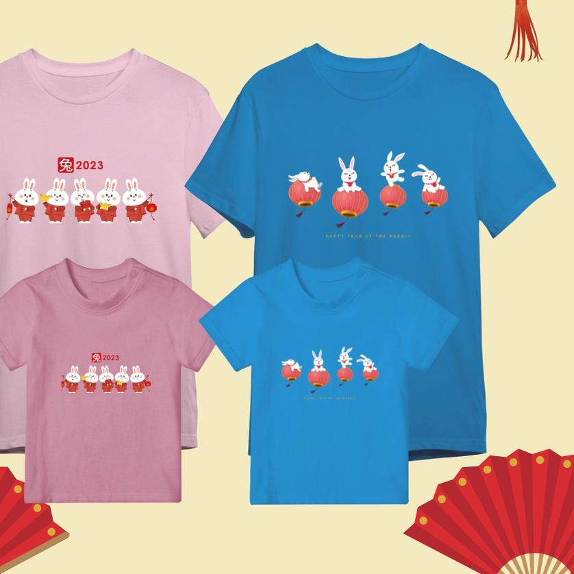 ★ KAOS IMLEK RABBIT 2023 / BAJU IMLEK KELUARGA KELINCI CHINESE NEW YEAR ♂