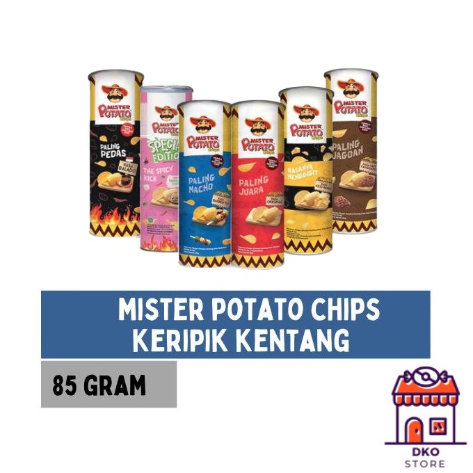 

MISTER POTATO Crisps - 85 gram - Rasa Original / Barbeque BBQ / Roasted Beef Keripik Kentang Crispy Snack Makanan Ringan