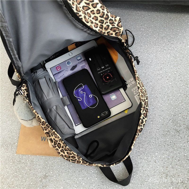 [✅BISA COD] #Sisjuly# Tas Sekolah Wanita Leopard Zebra Cetak Tas Sekolah Tas Bahu Wanita Tas Sekolah