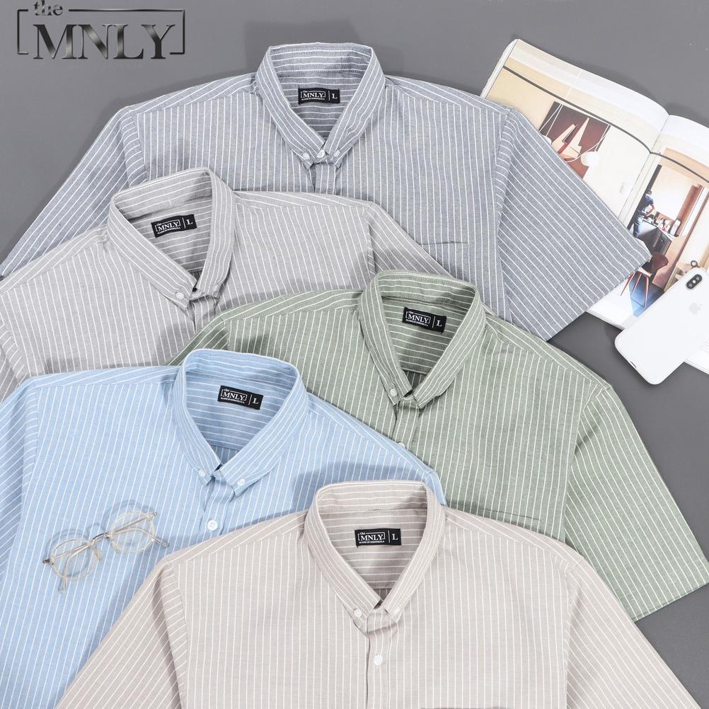 Kemeja Salur Lengan Pendek Cotton Premium the MNLY Original