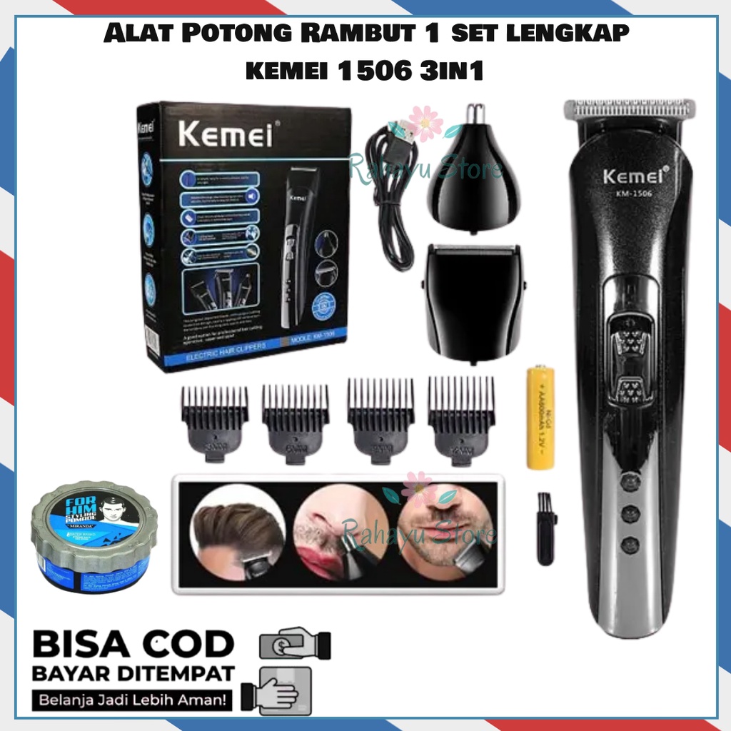 alat cukur rambut alat pangkas rambut lengkap 1 set original kemei Alat Cukur Rambut Hair Clipper KE