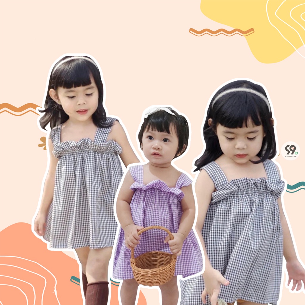 Atasan anak perempuan TankTop CHERRY Kotak - Kotak 1-5th