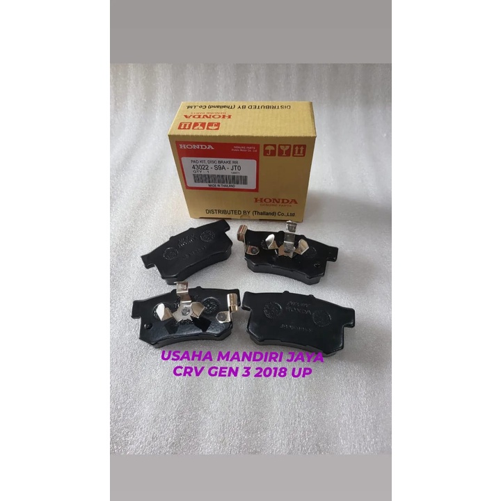 KAMPAS REM BELAKANG-BRAKE PAD REAR ALL NEW CRV GEN3 TH 2018 UP S9A-JTO