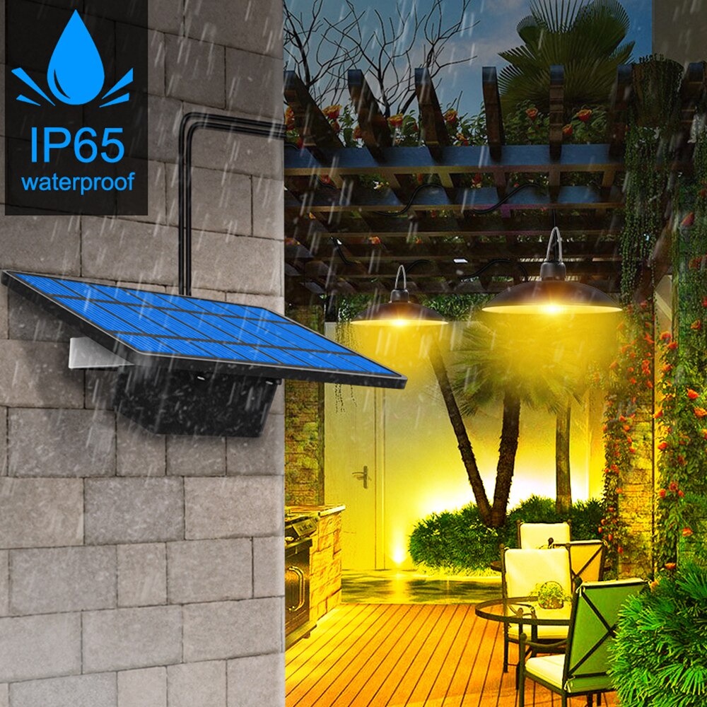 Lampu Gantung Hias Outdoor Solar Power IP65 Cool White 2 Lamp - KJ192