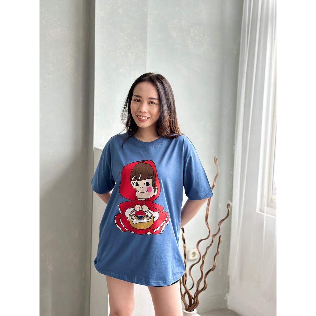 INFINITEE Kaos Wanita Ukuran Jumbo Bahan Cotton Combed 30s Motif Terkini