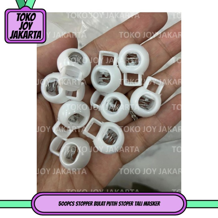 Stopper 500Pcs Stopper Bulat Putih Stoper Tali Masker