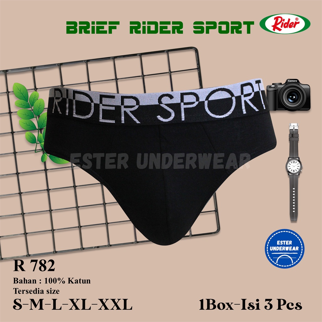 Celana Dalam Pria Rider Sport R 782 isi 3Pcs/Pack Bahan Katun