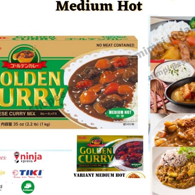 

℮ S&B Golden Curry 1Kg Medium Hot | Kari Blok | Kari Jepang ♨