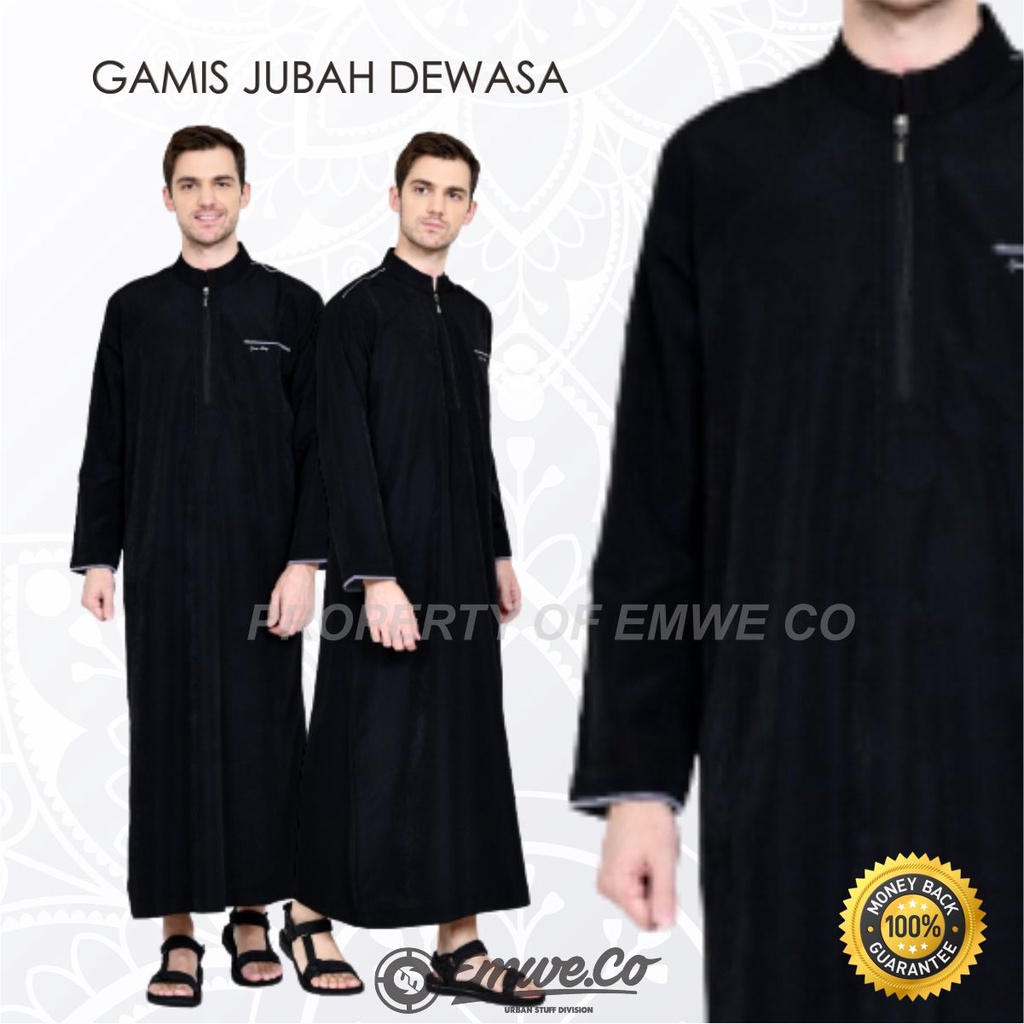 Jubah Polos Dewasa Gamis Pria Lengan Panjang Size Jumbo Bahan Anti Kusut Premium