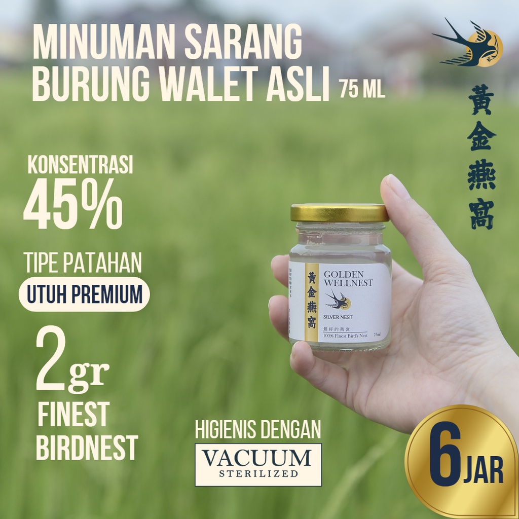 

PROMO 6 JAR SARANG BURUNG WALET GOLDEN WELLNEST - SILVER NEST - 6 JAR