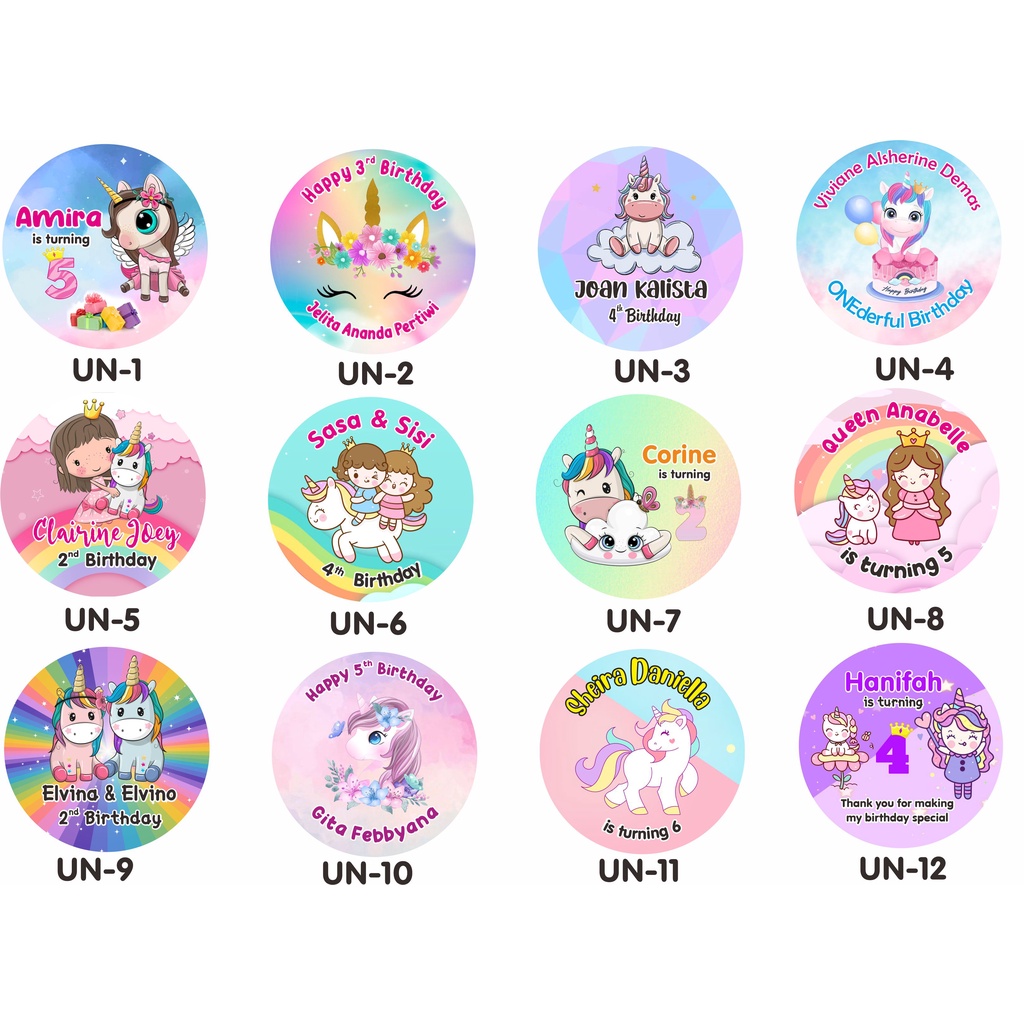 

Stiker Bulat Motif Unicorn