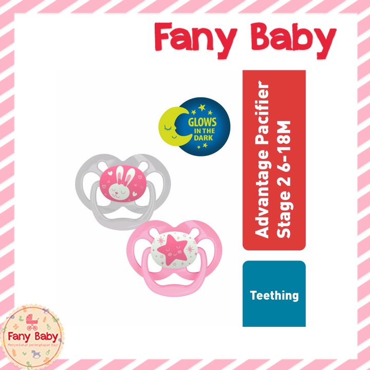 DR BROWN'S ADVANTAGE PACIFIER GLOW IN THE DARK [ 6-18M ]