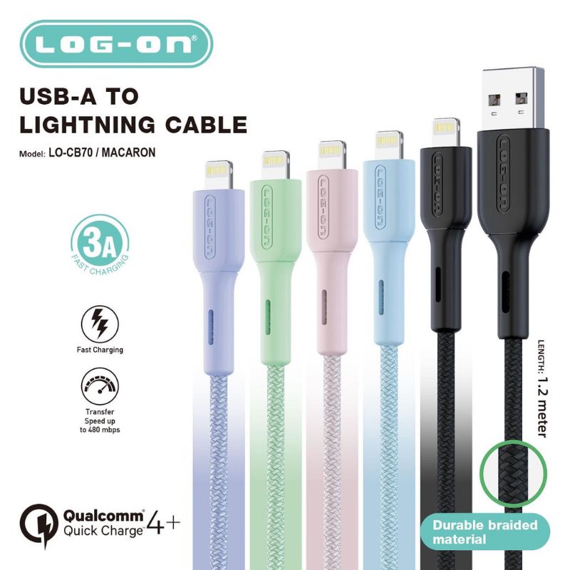 Kabel Data Log on Macaroon LO-CB70 Lightniing
