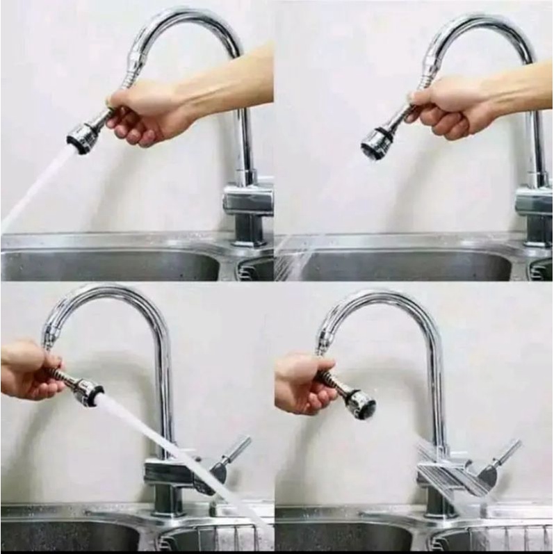 Konektor universal &amp; Kepala Kran Air Turbo Flex Faucet 360 Sprayer Extend Sambungan Keran