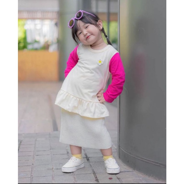 Tunik Anak Daisy Longsleve Kinycurly Original Kaos Lengan Panjang Super Premium