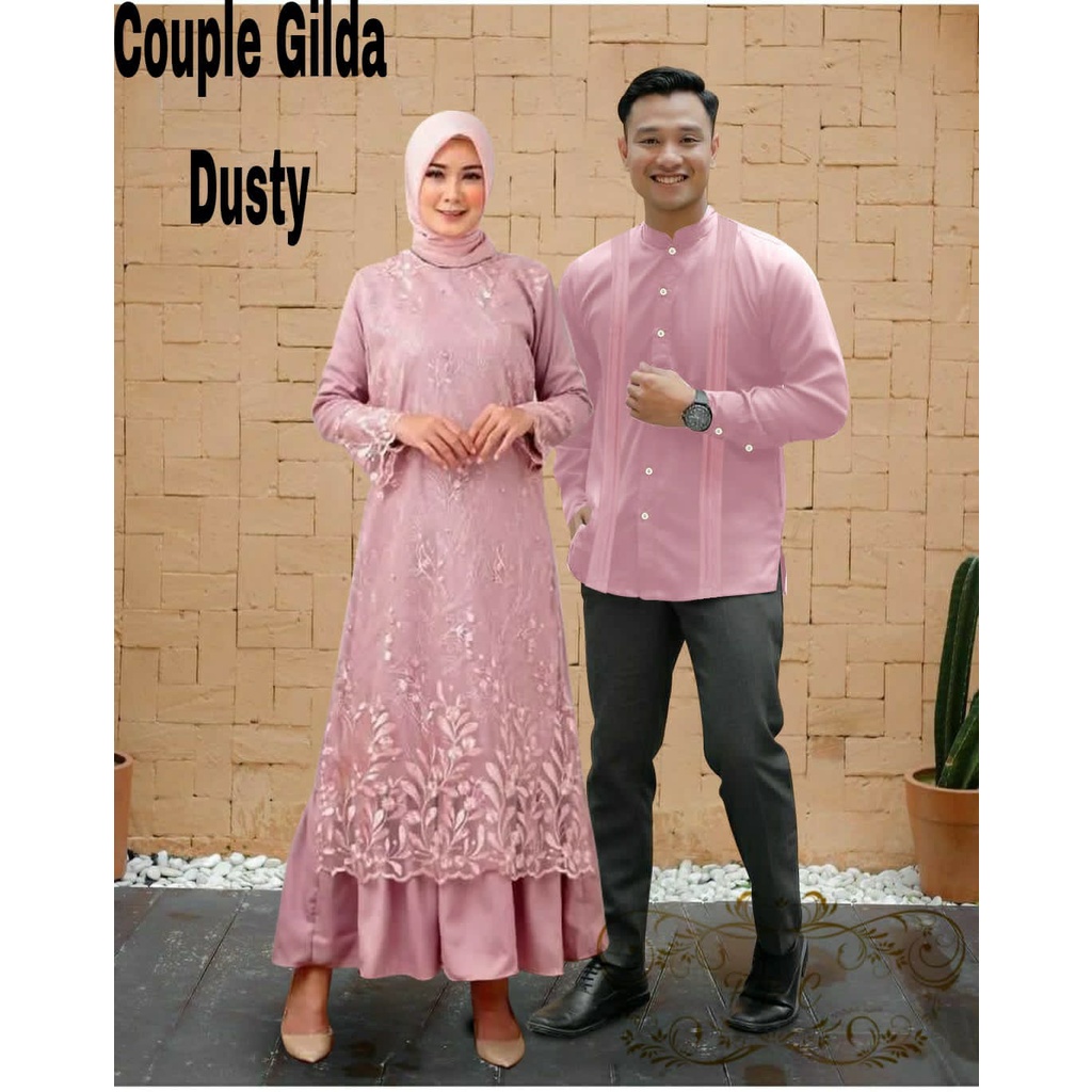 COUPLE GAMIS KEMEJA / BAJU COUPLE PASANGAN / BAJU COUPLE LEBARAN / BAJU LEBARAN COUPLE / CP GILDA