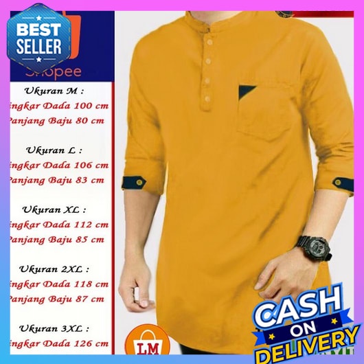 Baju Koko Hilwa Rabbani Atasan Muslim Pria Terbaru Kekinian Lengan Pendek Lm 23448 23450 23452 23454