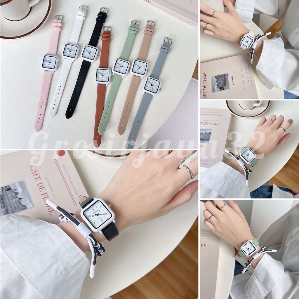 Jam tangan wanita analog Flore kalep sintesis Korean be like