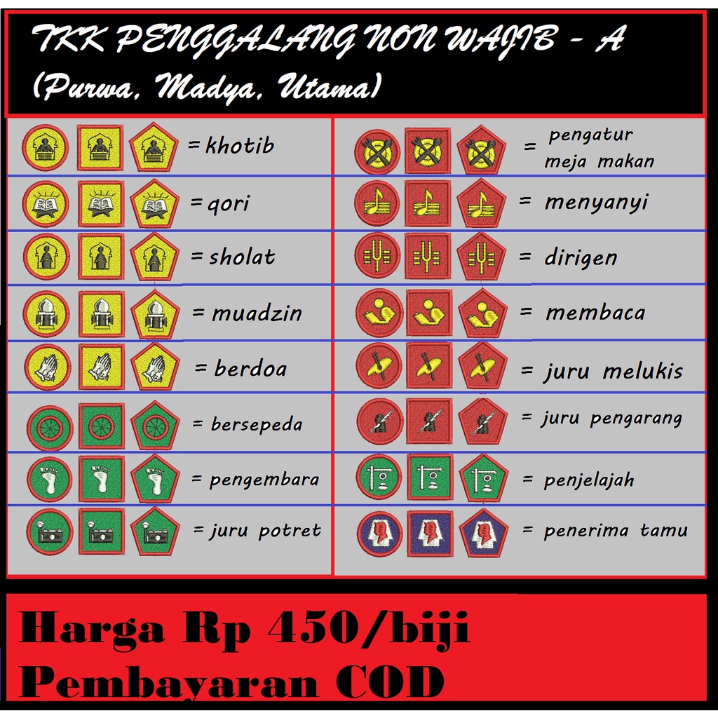 Badge TKK Penggalang bordir A (non wajib)