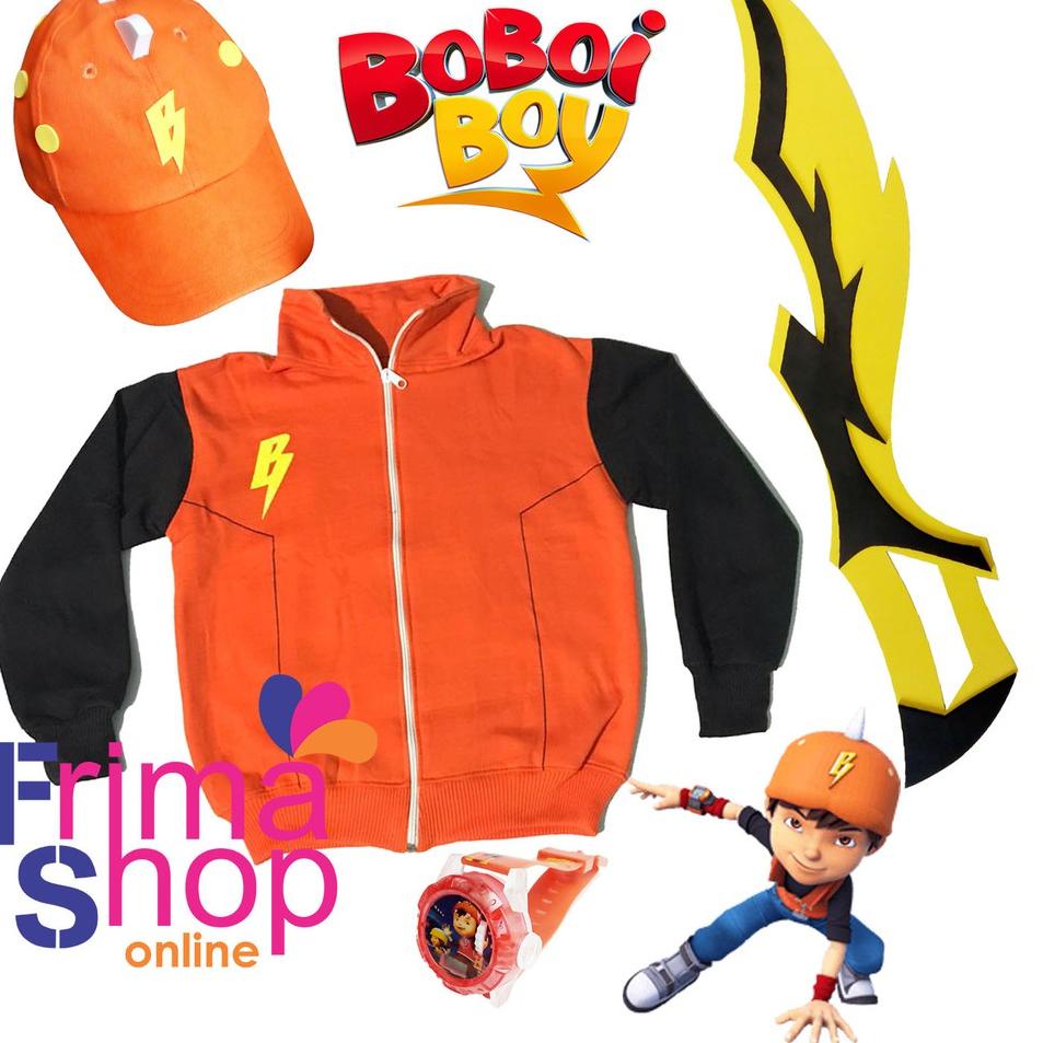 ♚ TOPI + JAM TANGAN + PEDANG MAINAN 1 + JAKET SWEATER BOBOIBOY GALAXY ❀