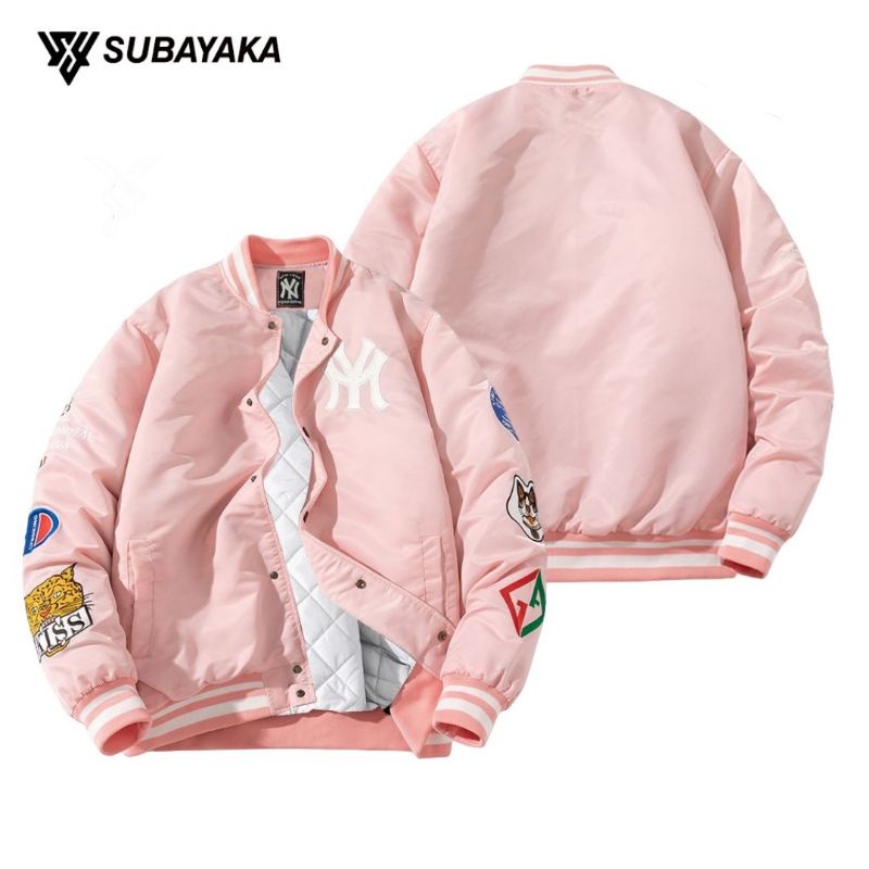 Jaket Baseball Varsity MLB Yankees Newyork Ful Bordir Pria Wanita