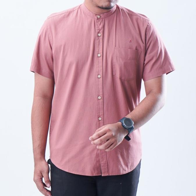 Baju Koko Pria Basic Kemeja Casual Premium Polos Pria Dewasa Peach