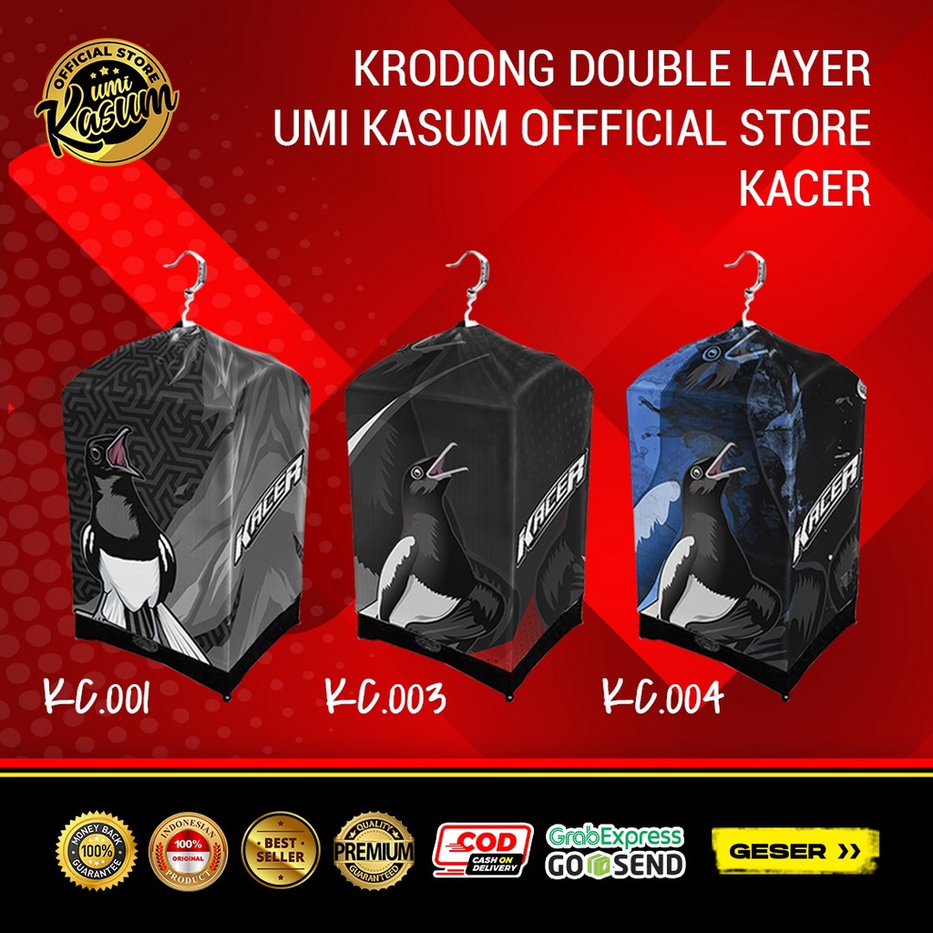 Kerodong Kacer Umi Kasum Double Layer Krodong Kotak Bisa Custom Nama | Kandang Kacer No 1 No 2 No 3 Anti Lecek Anti Luntur Murah Berkualitas -  Sangkar Kacer -  Sangkar Burung Kotak Persegi- Krodong Original Umi Kalsum Full Printing