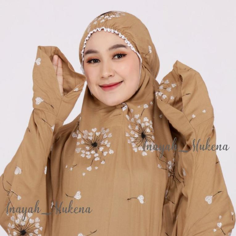 MURAH MERIAH Mukena Terusan Dewasa Bordir Bunga Sakura Inayah