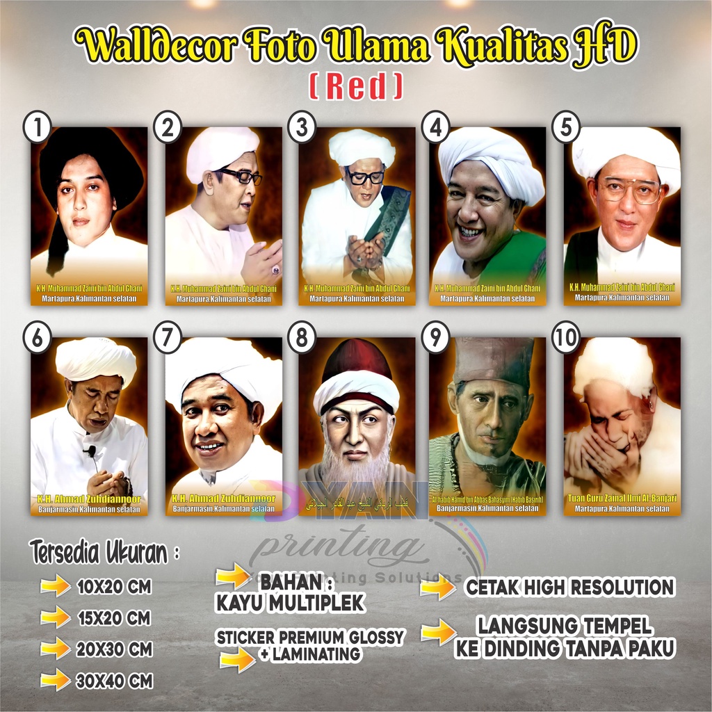 WALLDECOR FOTO ULAMA KUALITAS HD,BISA COD/BAYAR DITEMPAT