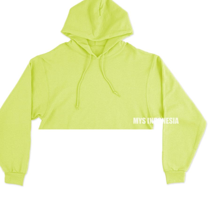 MYS INDONESIA - Crop Hoodie Jumper Polos Hijau Neon