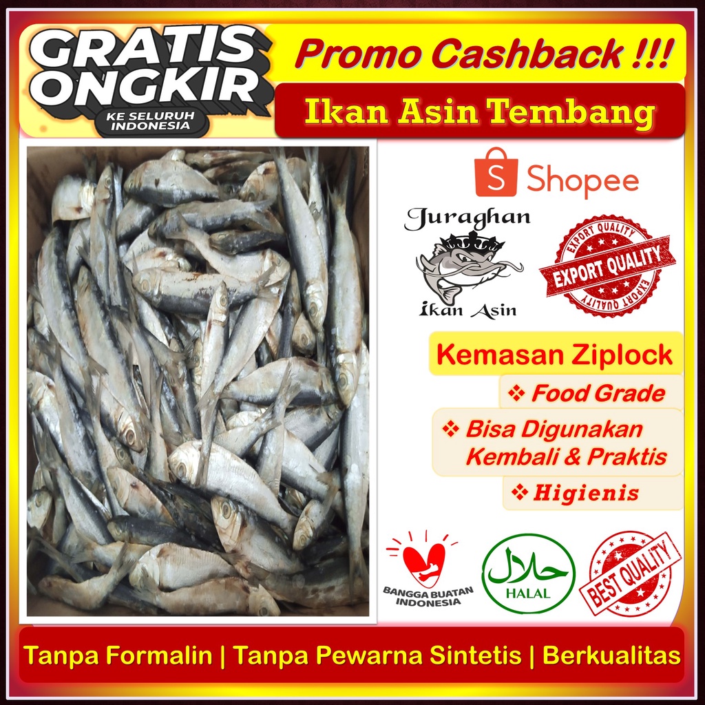 

Ikan Asin Tembang/ Ikan Asin Tembang Sisik TerEnak Higienis Berkualitas 500 Gr