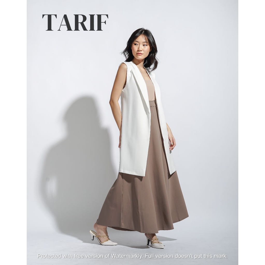 Ivanna Long Vest Blazer by TARIF - Atasan Wanita Vest Blazer