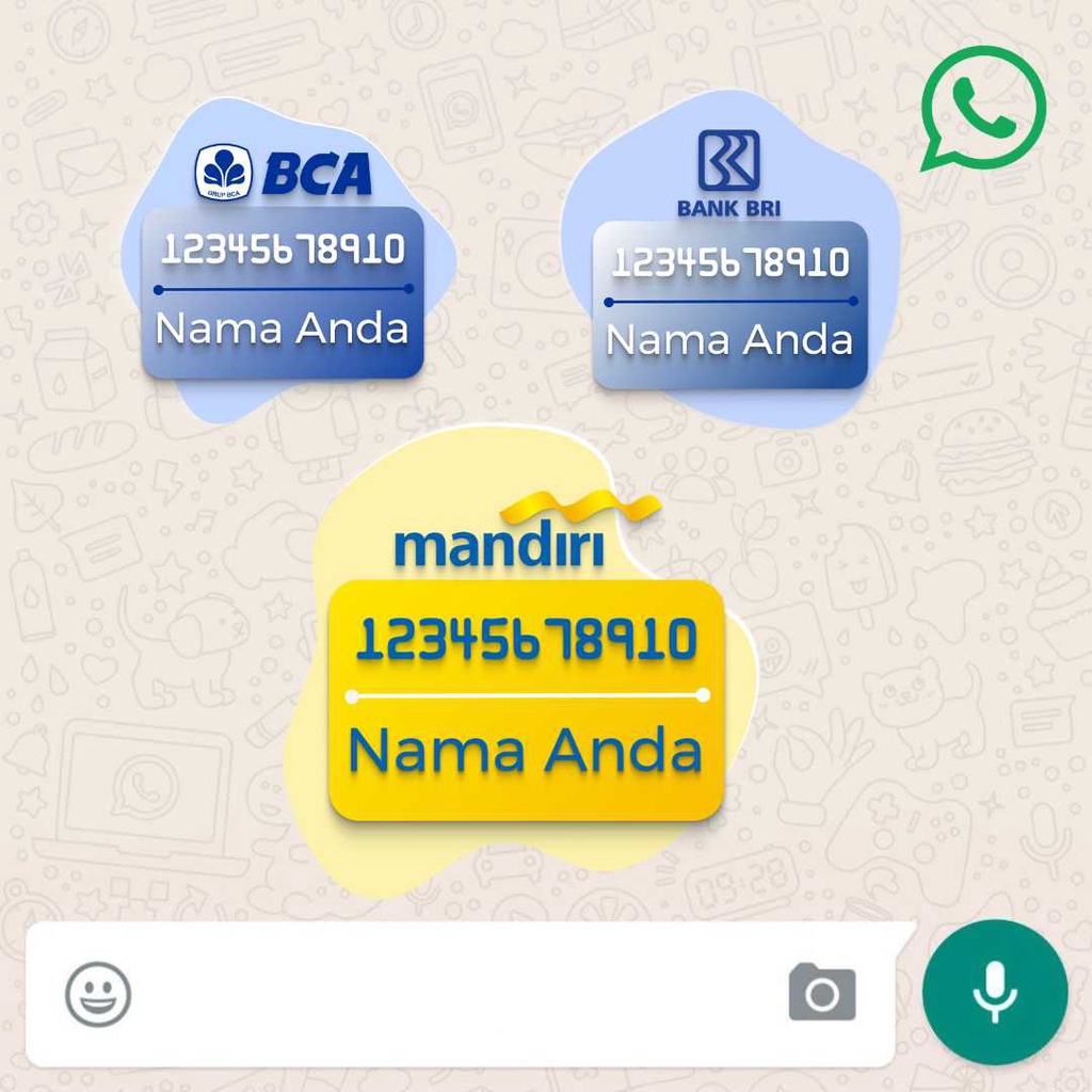 STICKER WA WHATSAPP CUSTOM REKENING