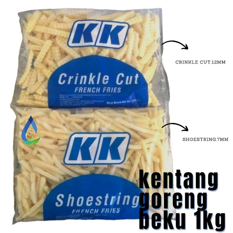 

KENTANG GORENG 1KG / french fries KK Shoestring , crinkle cut, straightcut kentang beku kentang kk