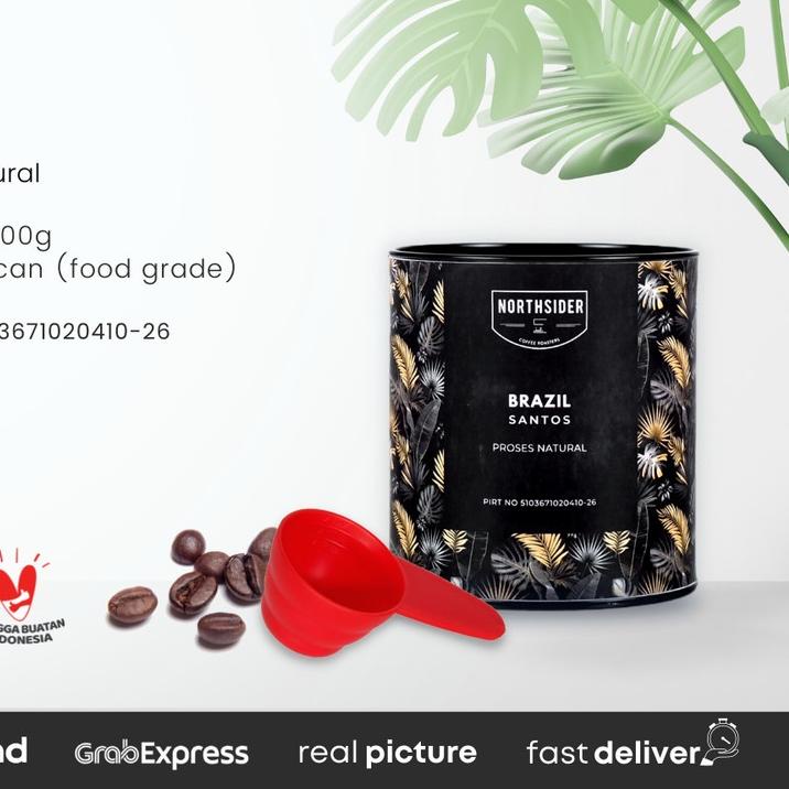 

➲ BIJI KOPI ARABIKA BRAZIL SANTOS NATURAL - 100GR NORTHSIDER COFFEE ➮