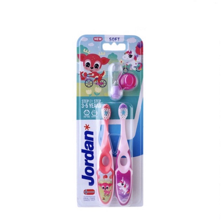 Jordan Oral Care Kids Twin Soft Isi 2 | Sikat Gigi (3-5 Years)