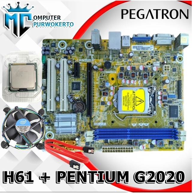 Paket Mobo H61 Dan Processor G2020 Soket 1155 Bonus Fan